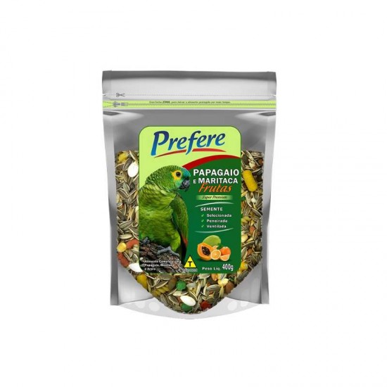 ALIMENTO P/PAPAGAIO C/FRUTAS 400G-PA59