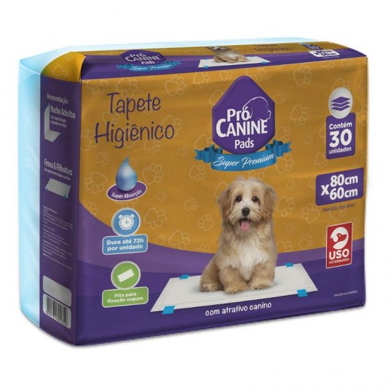 TAPETE HIGIENICO PROCANINE C/30UN 80X60