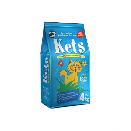 AREIA P/GATOS KETS-AZUL 5 X 4 KG