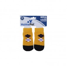 17936 - MEIA AMARELA XADREZ M - HOME PET