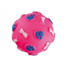 17966 - BOLA PATINHAS VINIL  ROSA 7,5CM-HOME PET