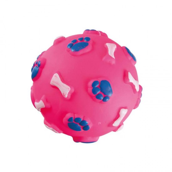 BOLA PATINHAS VINIL  ROSA 7,5CM-HOME PET