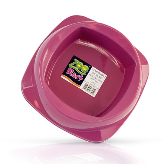 COMEDOURO DUPLO ZOOPLAST PEQ.ROSA.R.629