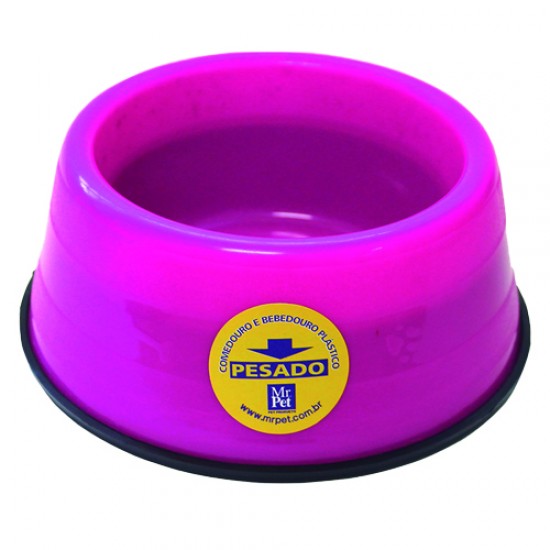 COMEDOURO PESADO FILH.PEQ 300ML-ROSA