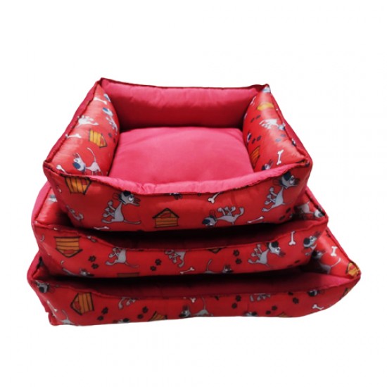 CAMA RETANGULAR NYLON 3 PECAS-VERMELHO