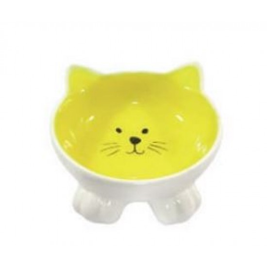 COMEDOURO PORCELANA AMARELO/BCO-11192