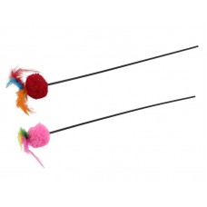 21676 - VARINHA POMPOM PENAS 50CM-PETMART