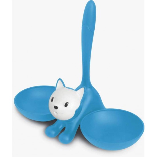 COMEDOURO GATO DUPLO GATITO-AZUL