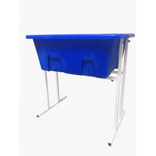 BANHEIRA PLASTICA GRANDE  C/SUPORTE-AZUL