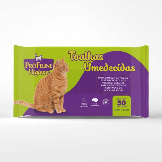 TOALHAS UMEDECIDAS GATOS 50UN-PROFELINE