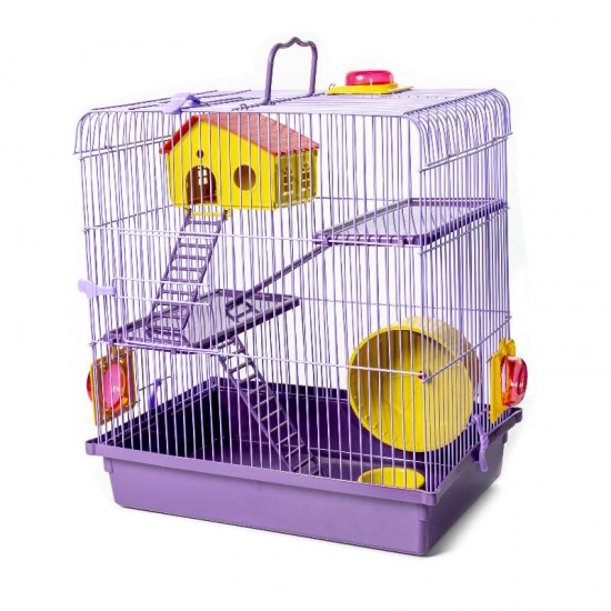 GAIOLA HAMSTER TUBO LUXO 3AND.LILAS