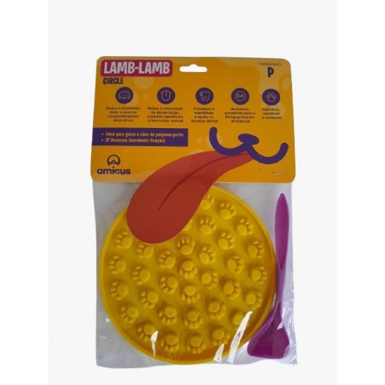 COMEDOURO LENTO LAMB LAMB CIRCLE-AMARELO