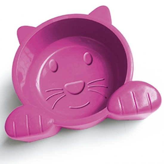 COMEDOURO CARA DE GATO - ROSA PET INJET