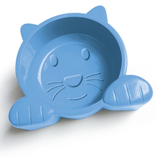 COMEDOURO CARA DE GATO - AZUL PET INJET